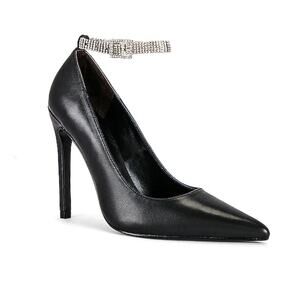 Camila Coelho Black Heels with Silver Accents